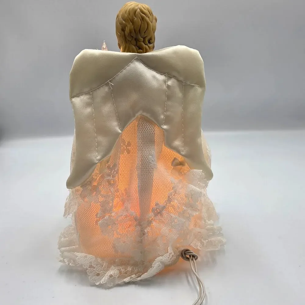 Vintage 70's Porcelain Angel Lighted‎ Tree Topper 10